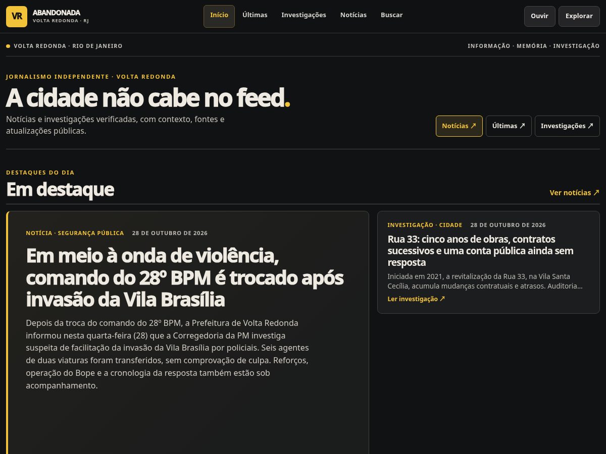 Landing-page snapshot of vrabandonada.online