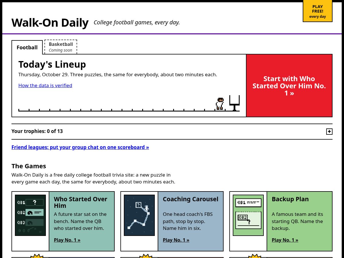 Landing-page snapshot of walkondaily.com