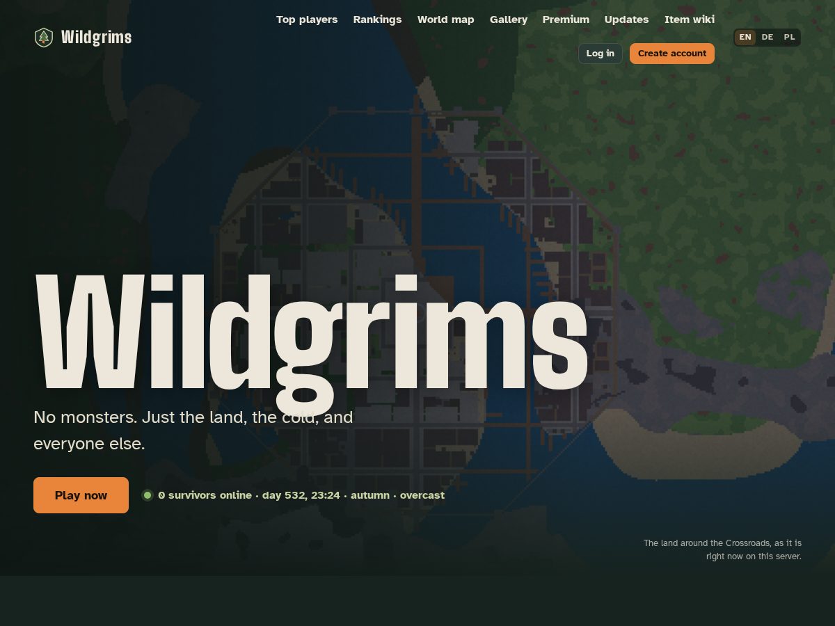 Landing-page snapshot of wildgrims.com