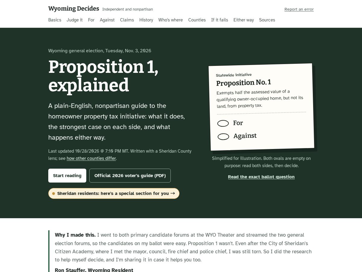 Landing-page snapshot of wyomingdecides.org