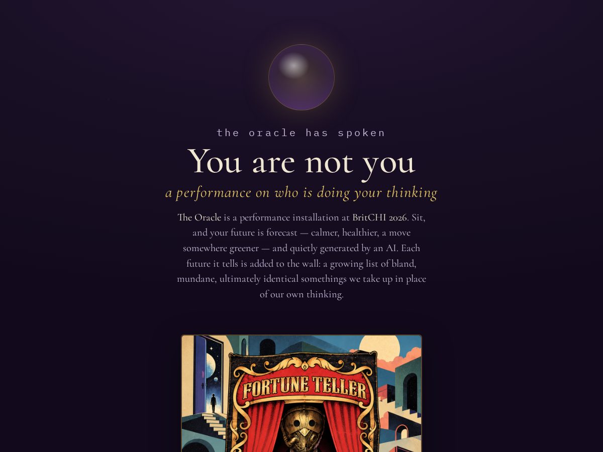 Landing-page snapshot of youarenotyou.com