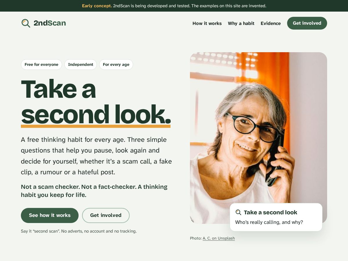 Landing-page snapshot of 2ndscan.com