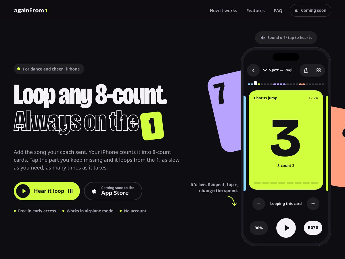 Landing-page snapshot of againfromone.com