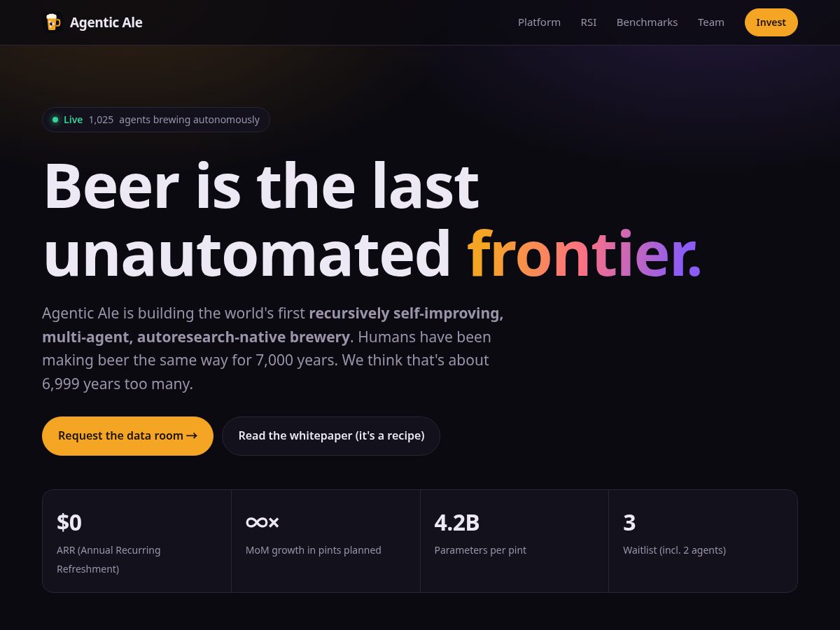 Landing-page snapshot of agenticale.beer
