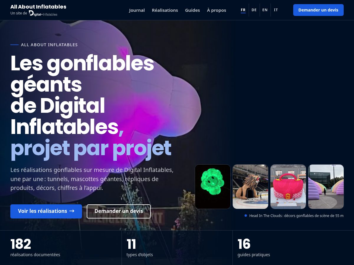 Landing-page snapshot of all-about-inflatables.com