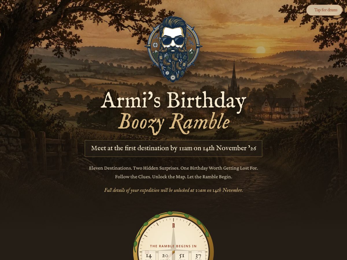 Landing-page snapshot of armidrinks.live