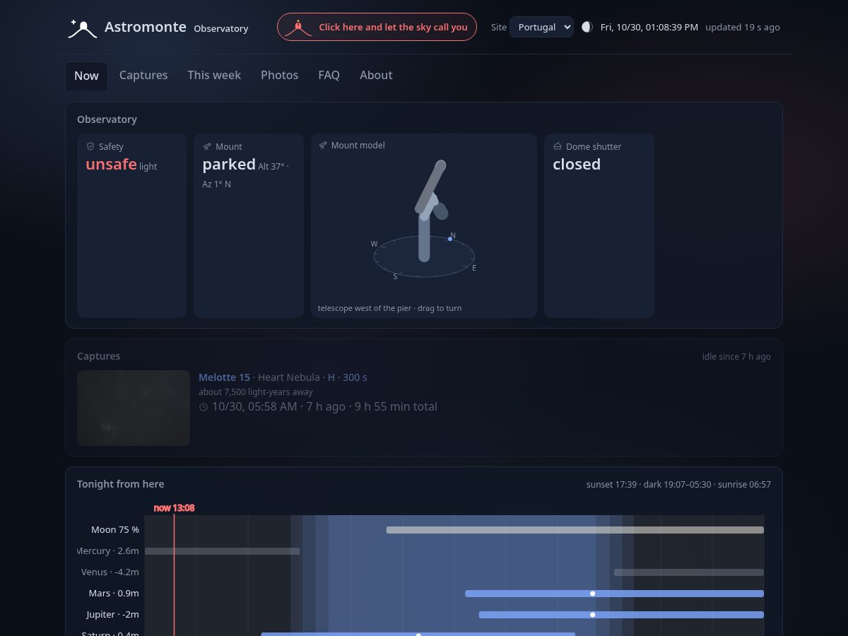 Landing-page snapshot of astromonte.com