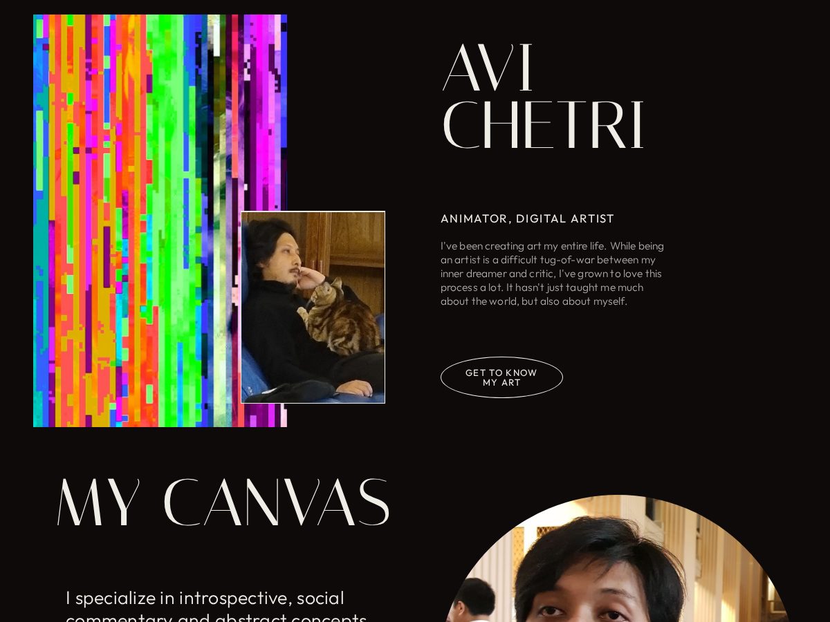Landing-page snapshot of avichetri.com
