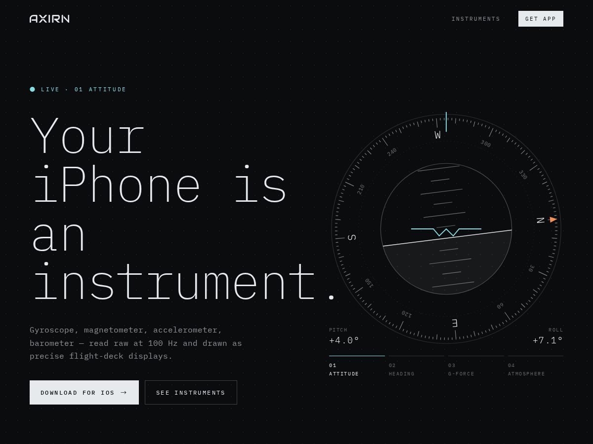 Landing-page snapshot of axirn.app