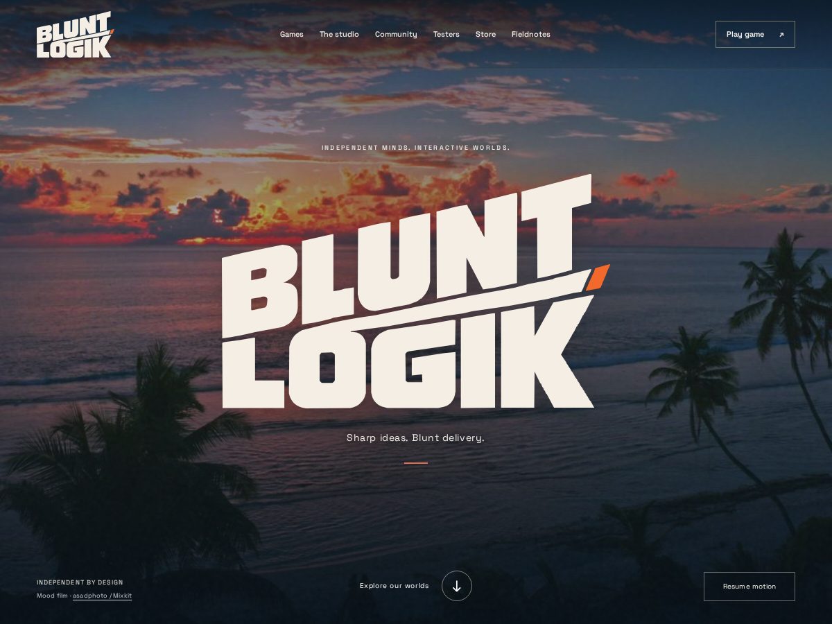 Landing-page snapshot of bluntlogik.com