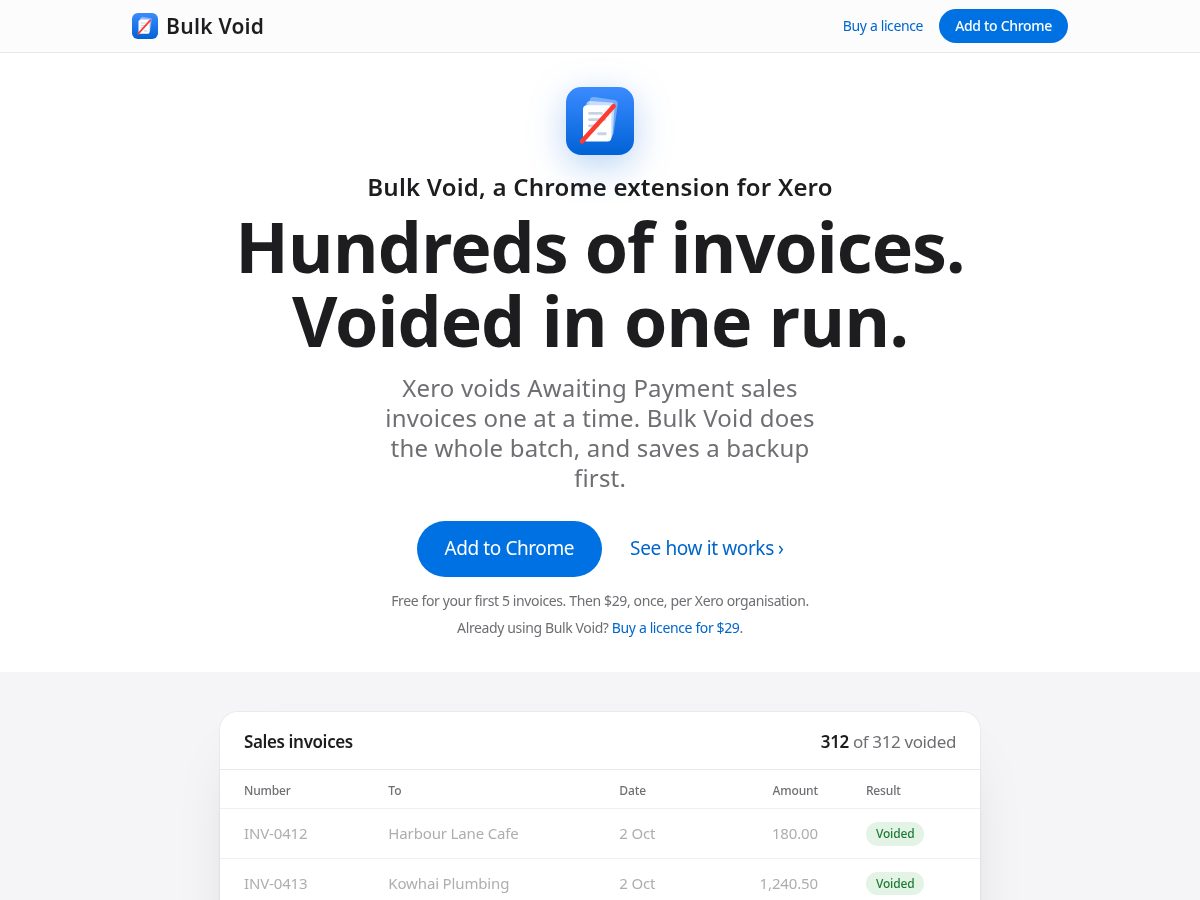 Landing-page snapshot of bulkvoid.app