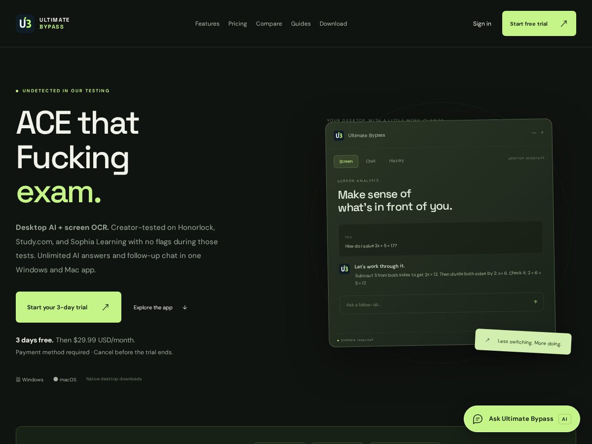 Landing-page snapshot of bypasshonorlock.com