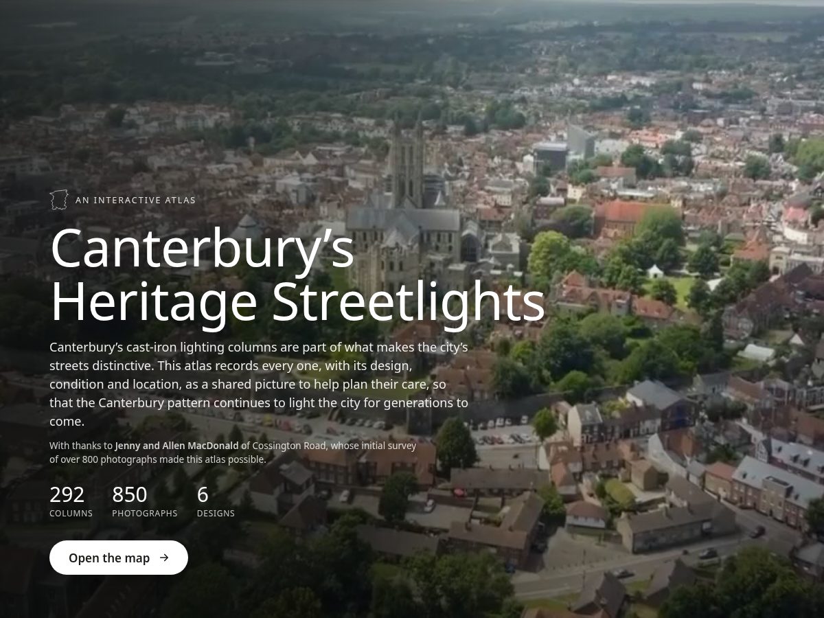 Landing-page snapshot of canterburyheritage.com