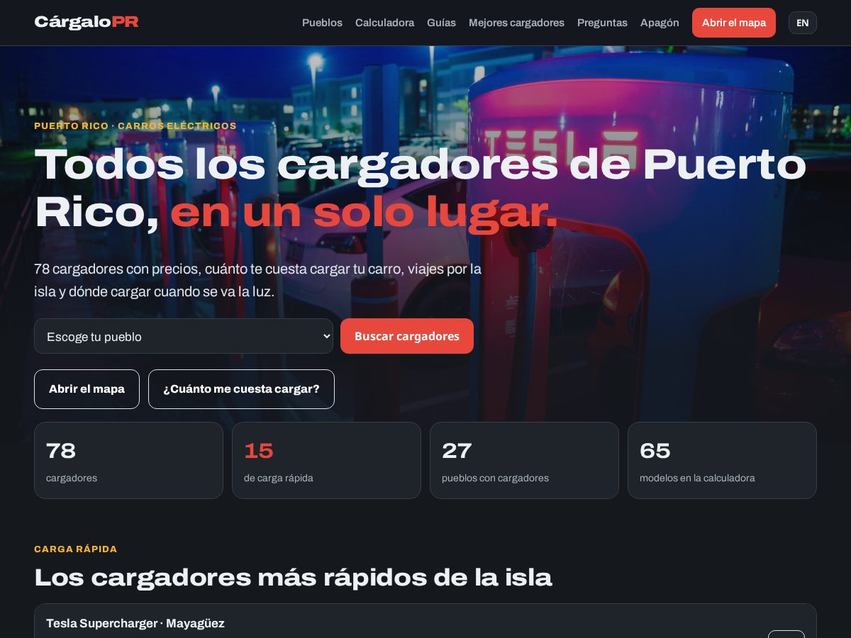 Landing-page snapshot of cargalopr.com