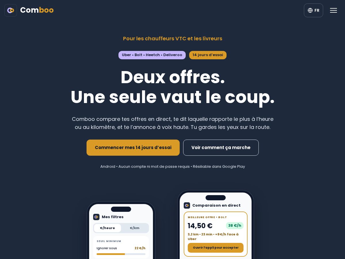 Landing-page snapshot of comboo.xyz