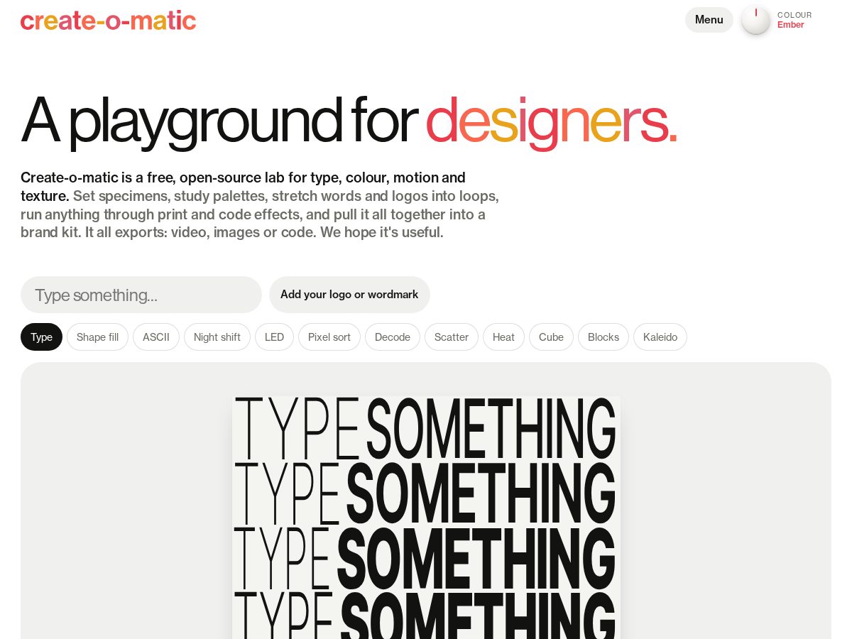 Landing-page snapshot of createomatic.xyz