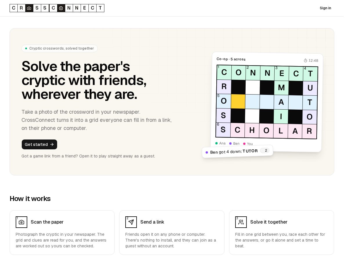 Landing-page snapshot of crossconnect.games