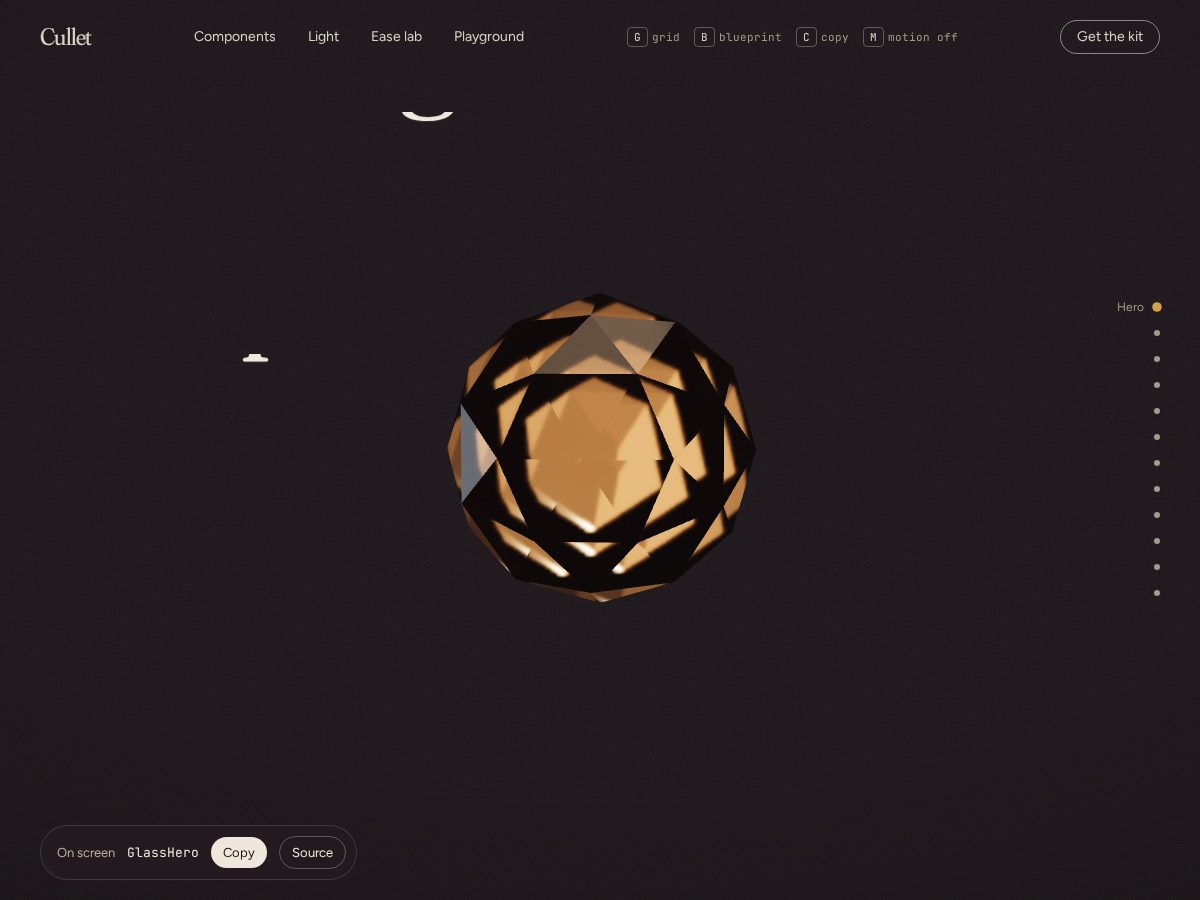 Landing-page snapshot of cullet.dev