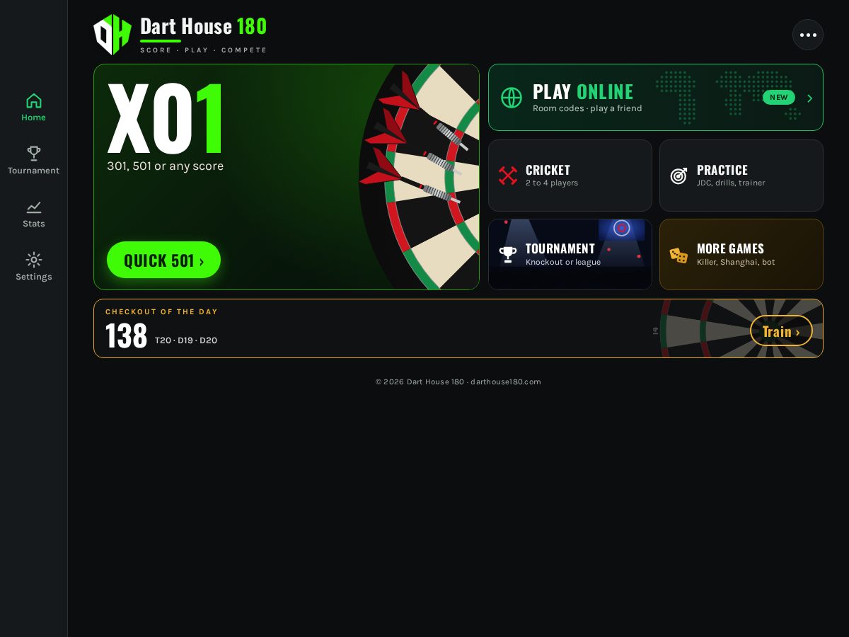 Landing-page snapshot of darthouse180.com