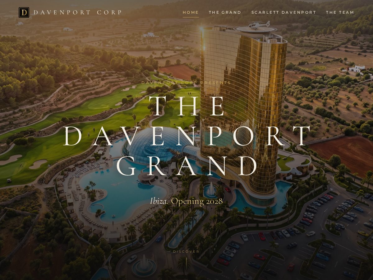 Landing-page snapshot of davenportcorp.com