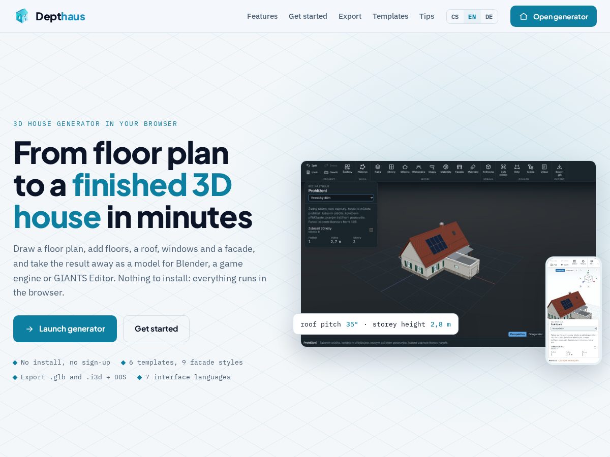 Landing-page snapshot of depthaus.app