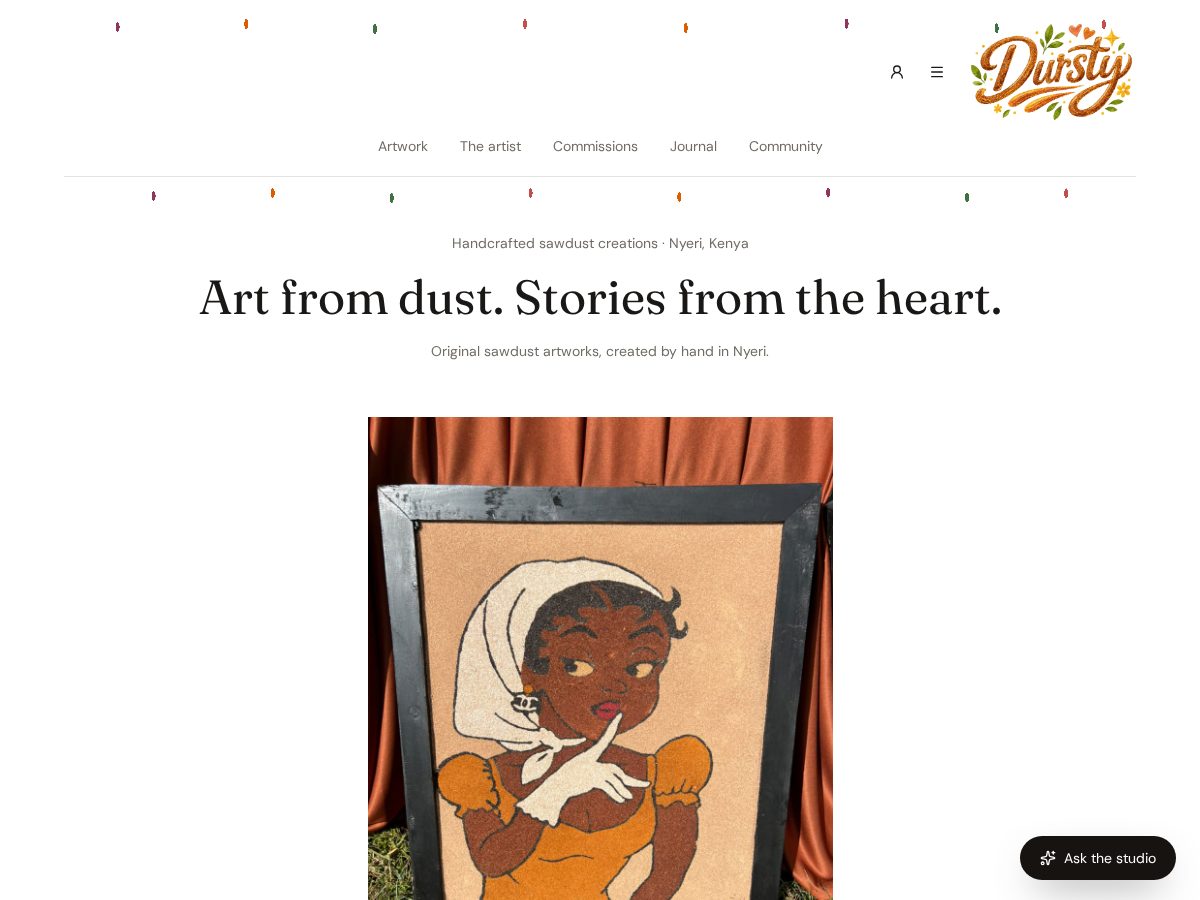 Landing-page snapshot of durstyarts.shop