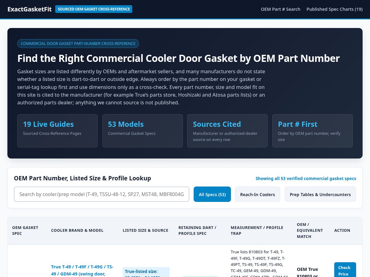 Landing-page snapshot of exactgasketfit.com