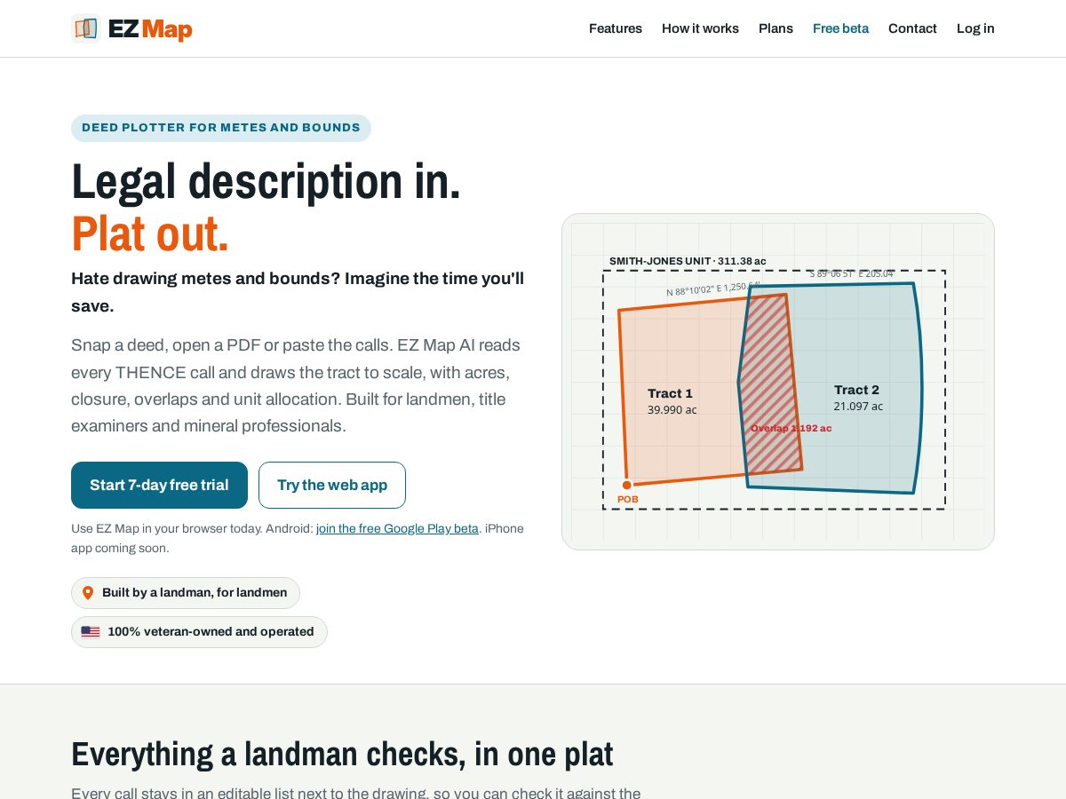 Landing-page snapshot of ezmapland.com