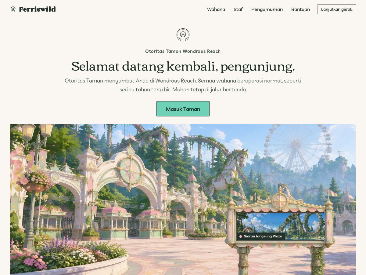 Landing-page snapshot of ferriswild.com