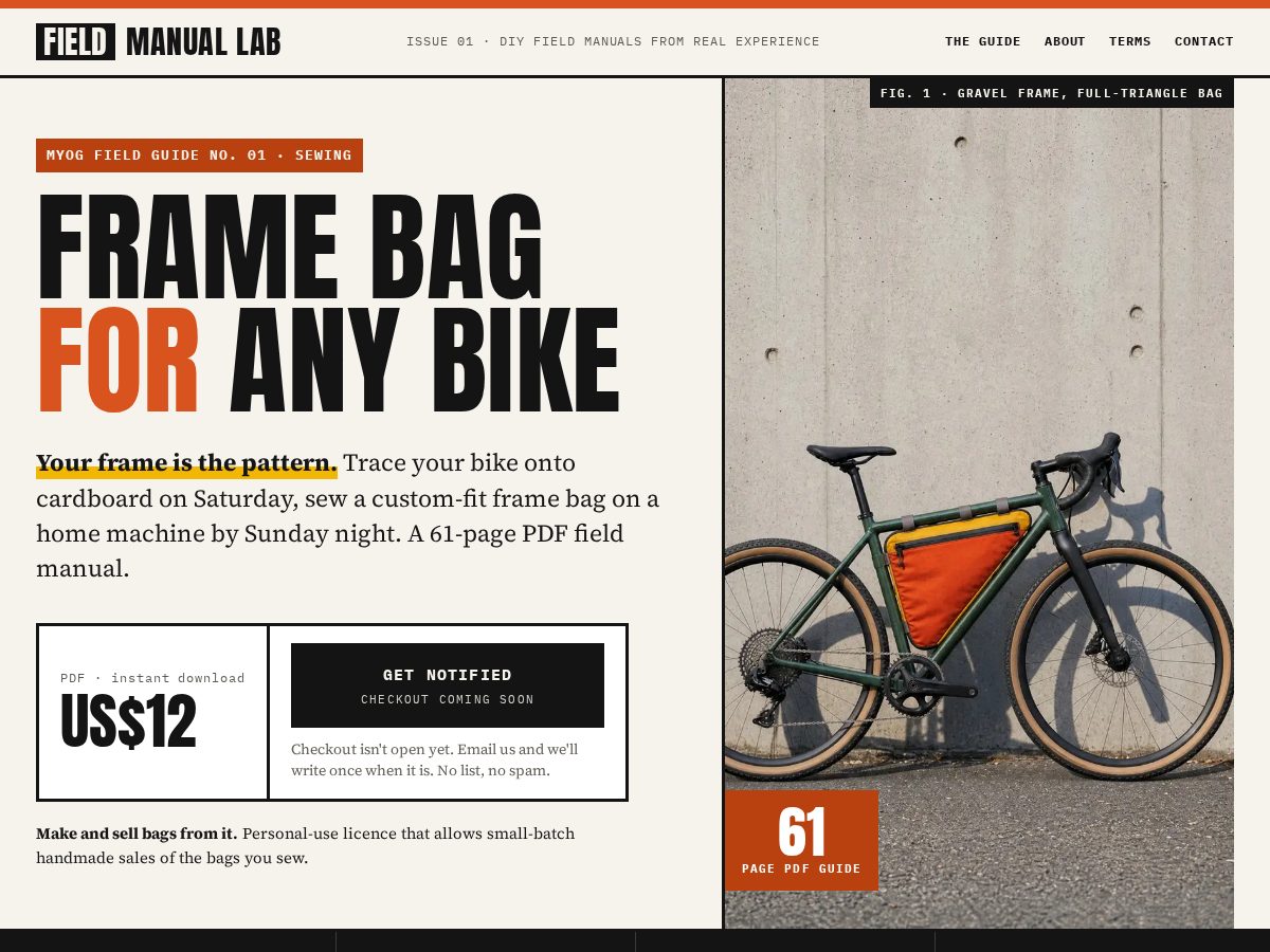 Landing-page snapshot of fieldmanuallab.com