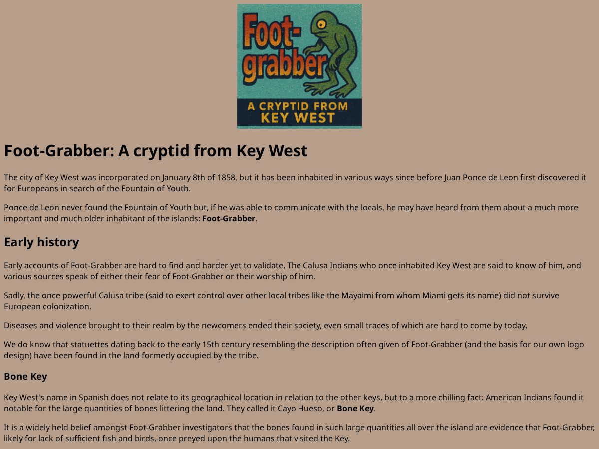 Landing-page snapshot of footgrabber.com