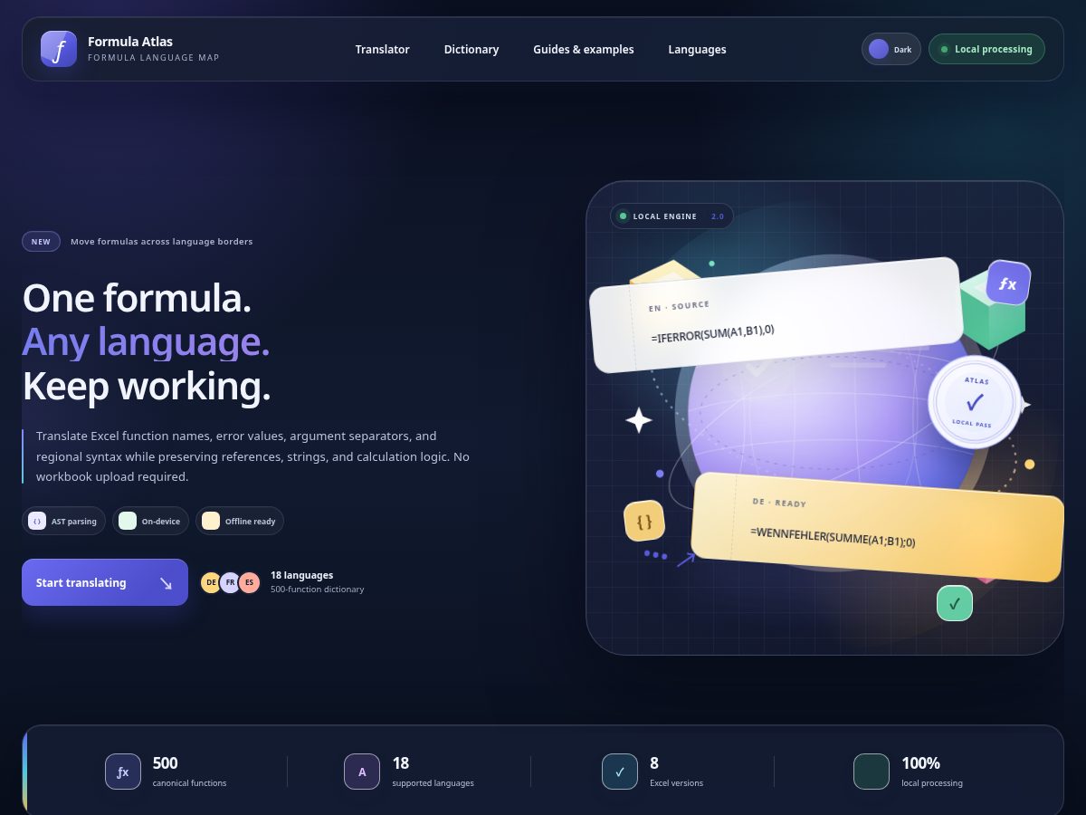 Landing-page snapshot of formulalingo.com