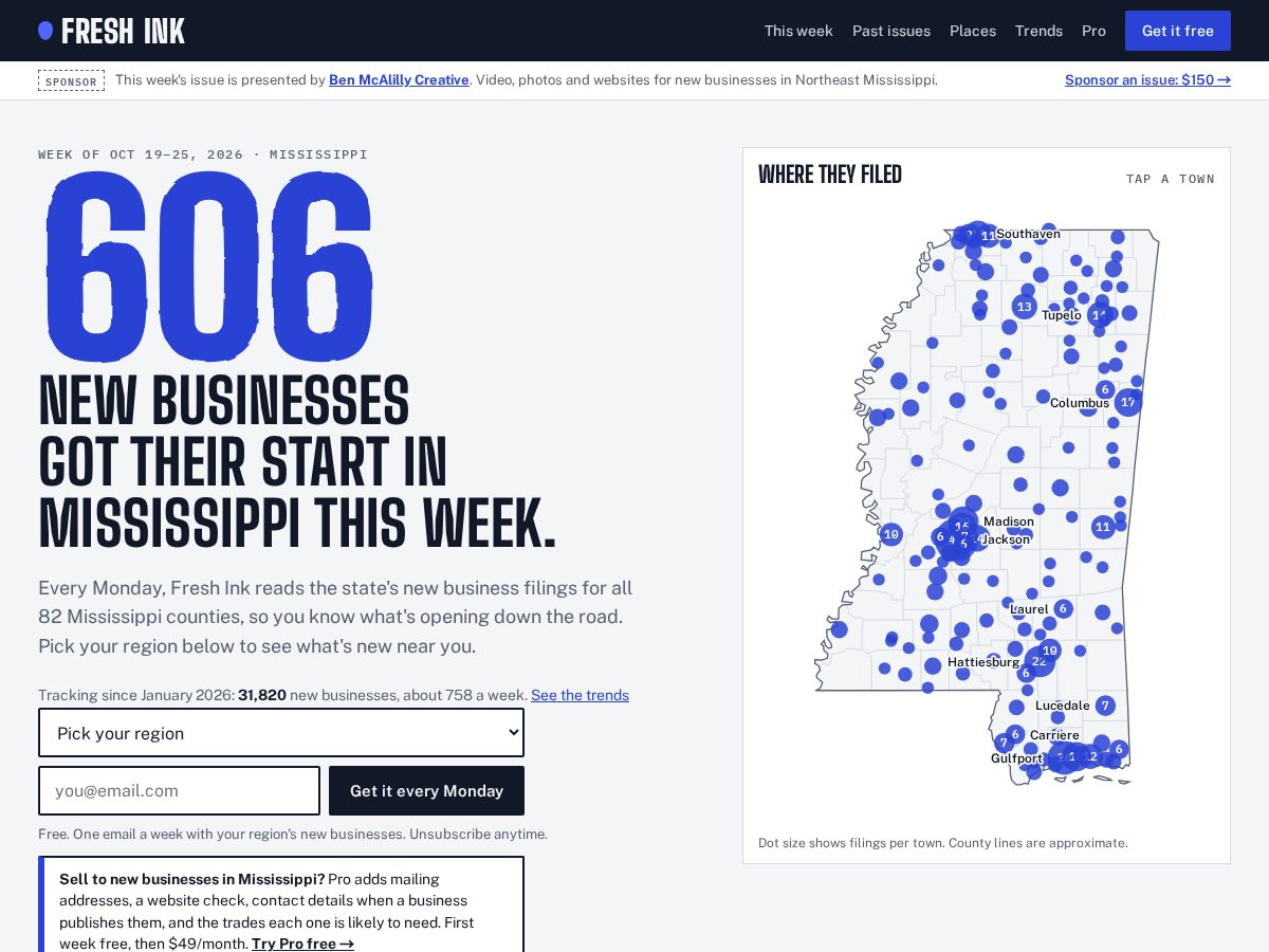 Landing-page snapshot of freshinkms.com