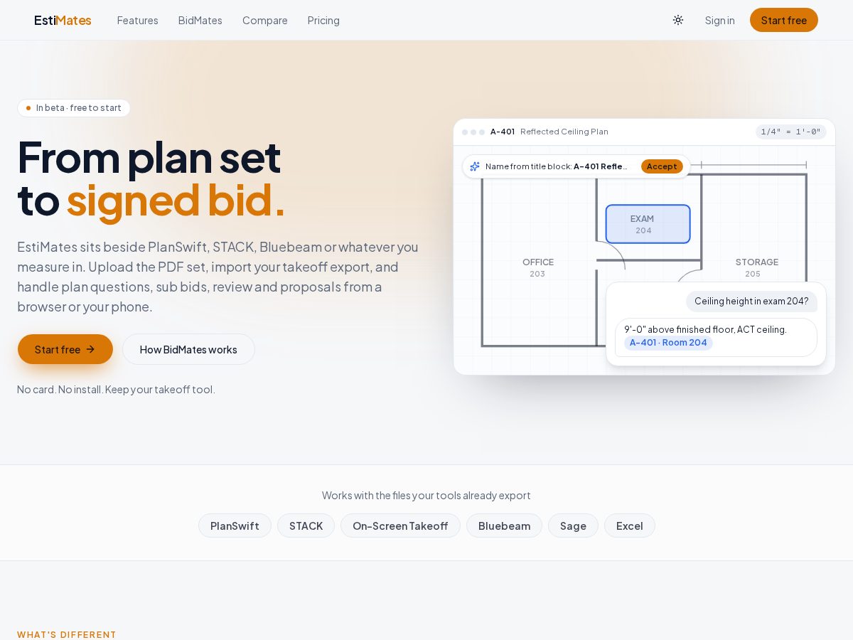 Landing-page snapshot of getestimates.app