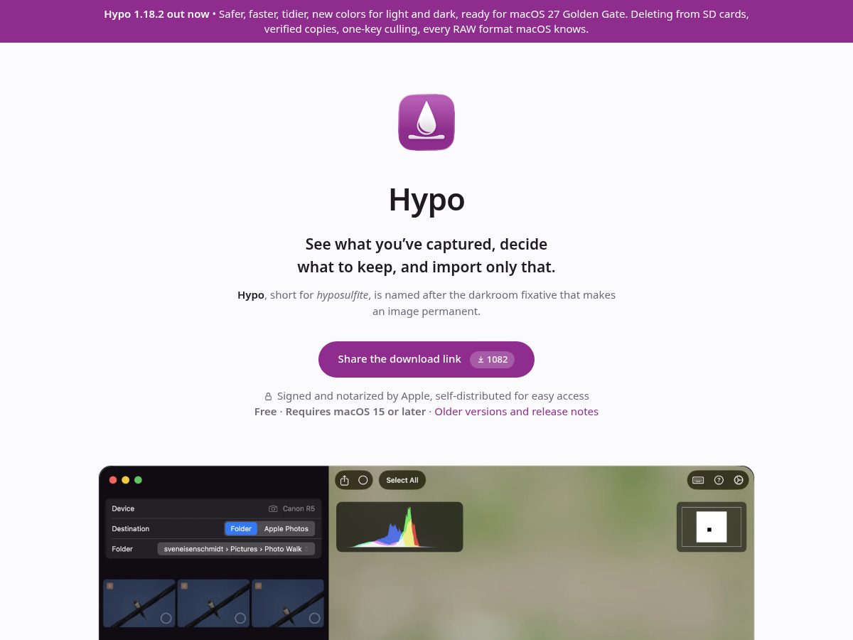 Landing-page snapshot of gethypo.app