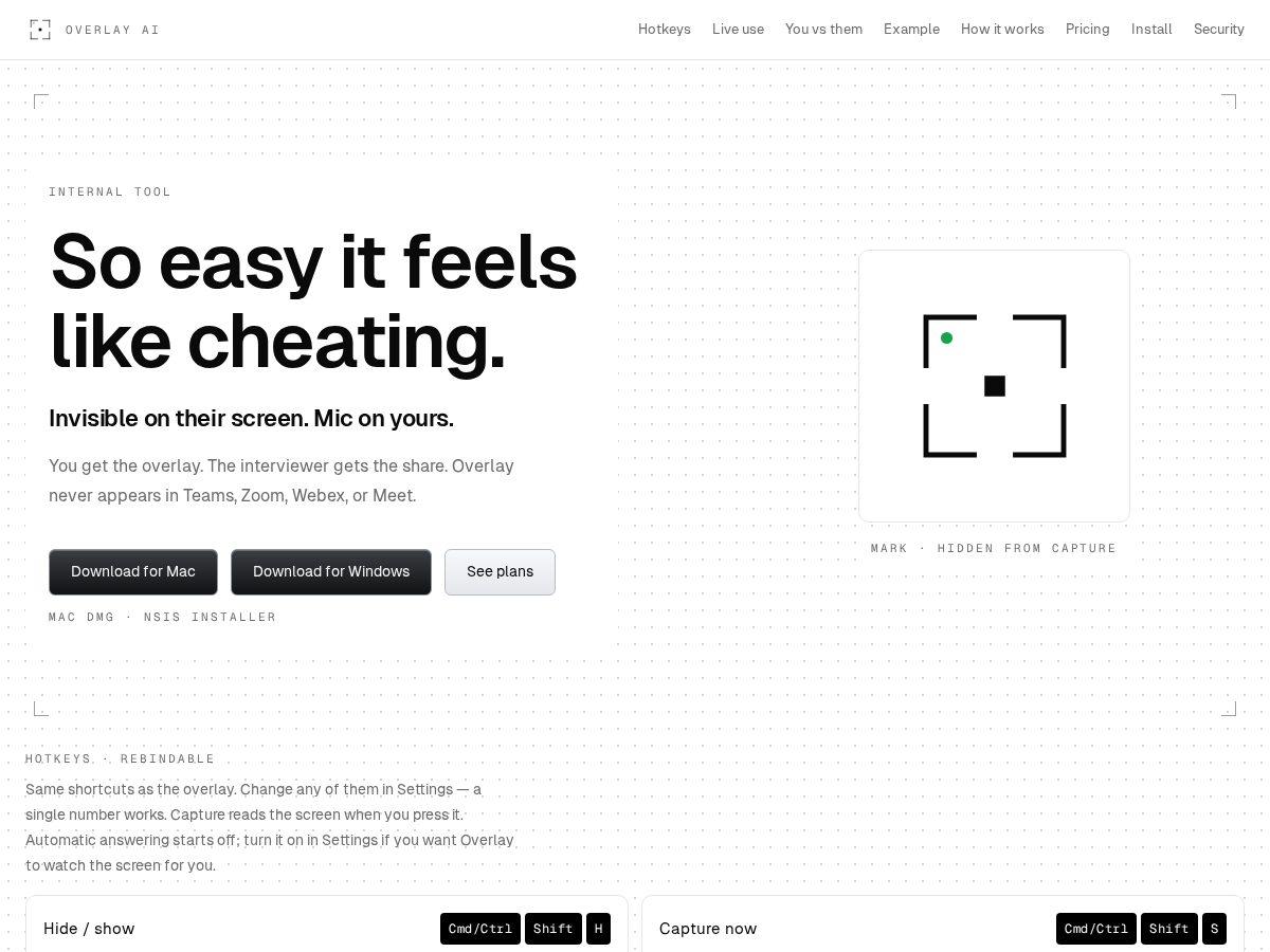 Landing-page snapshot of getoverlayai.com