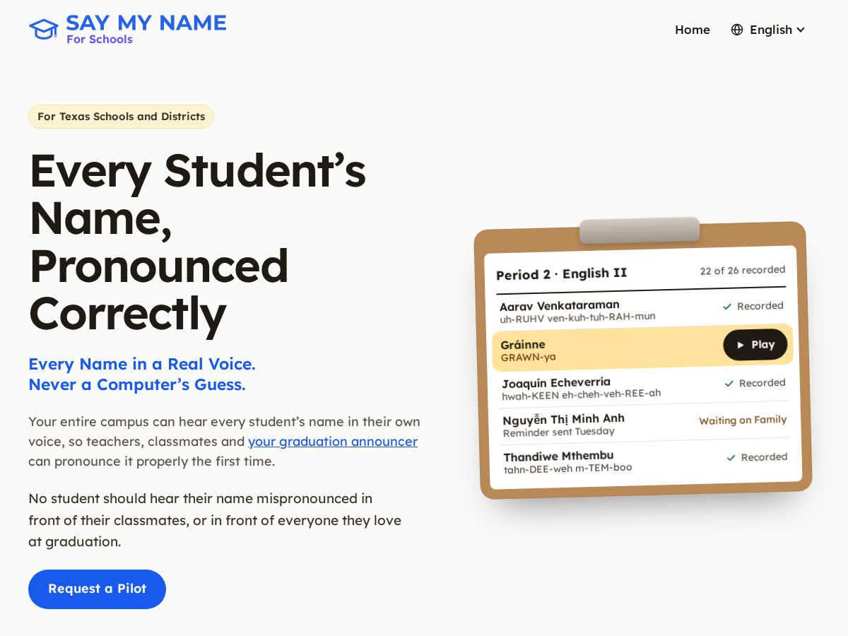 Landing-page snapshot of getsaymyname.how