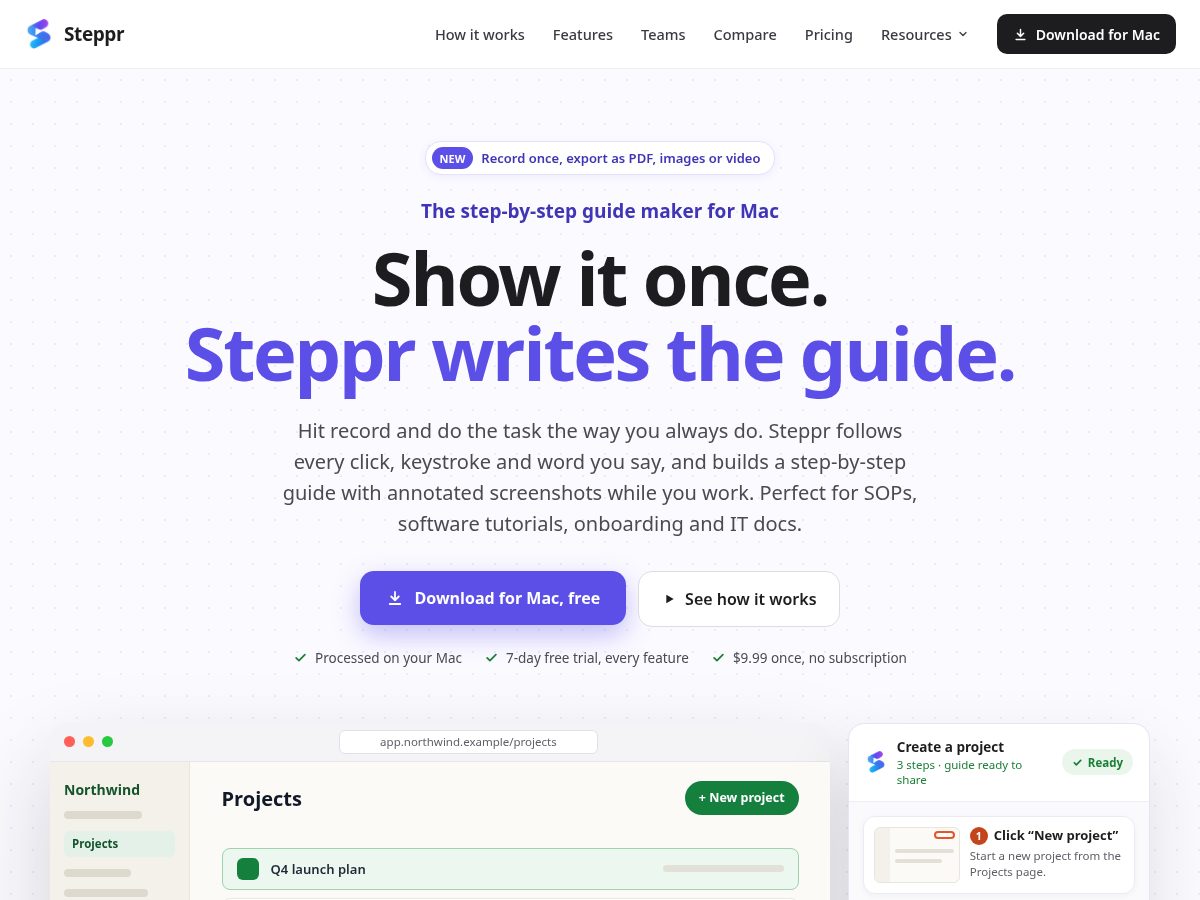 Landing-page snapshot of getsteppr.com