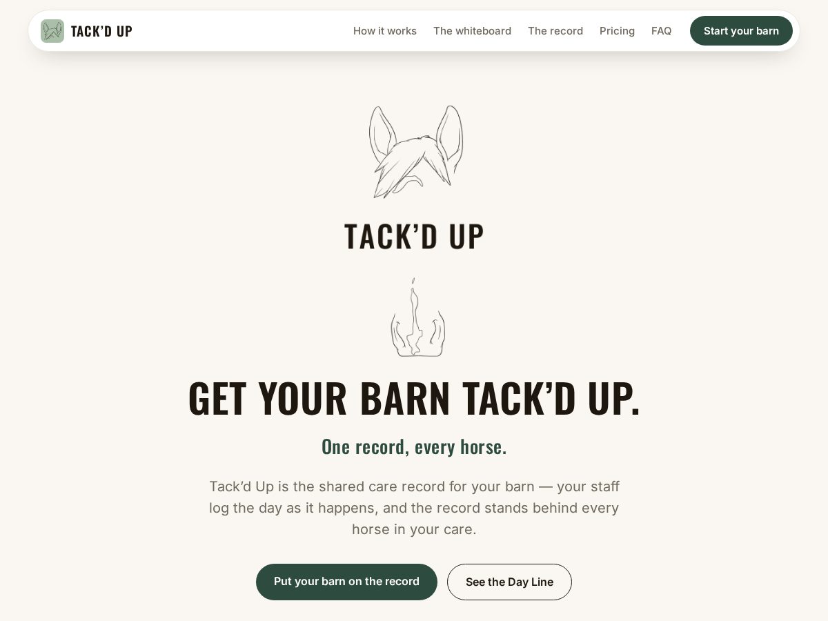 Landing-page snapshot of gettackdup.com