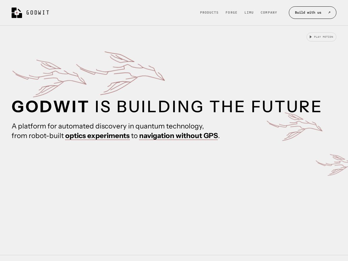 Landing-page snapshot of godwit.wtf