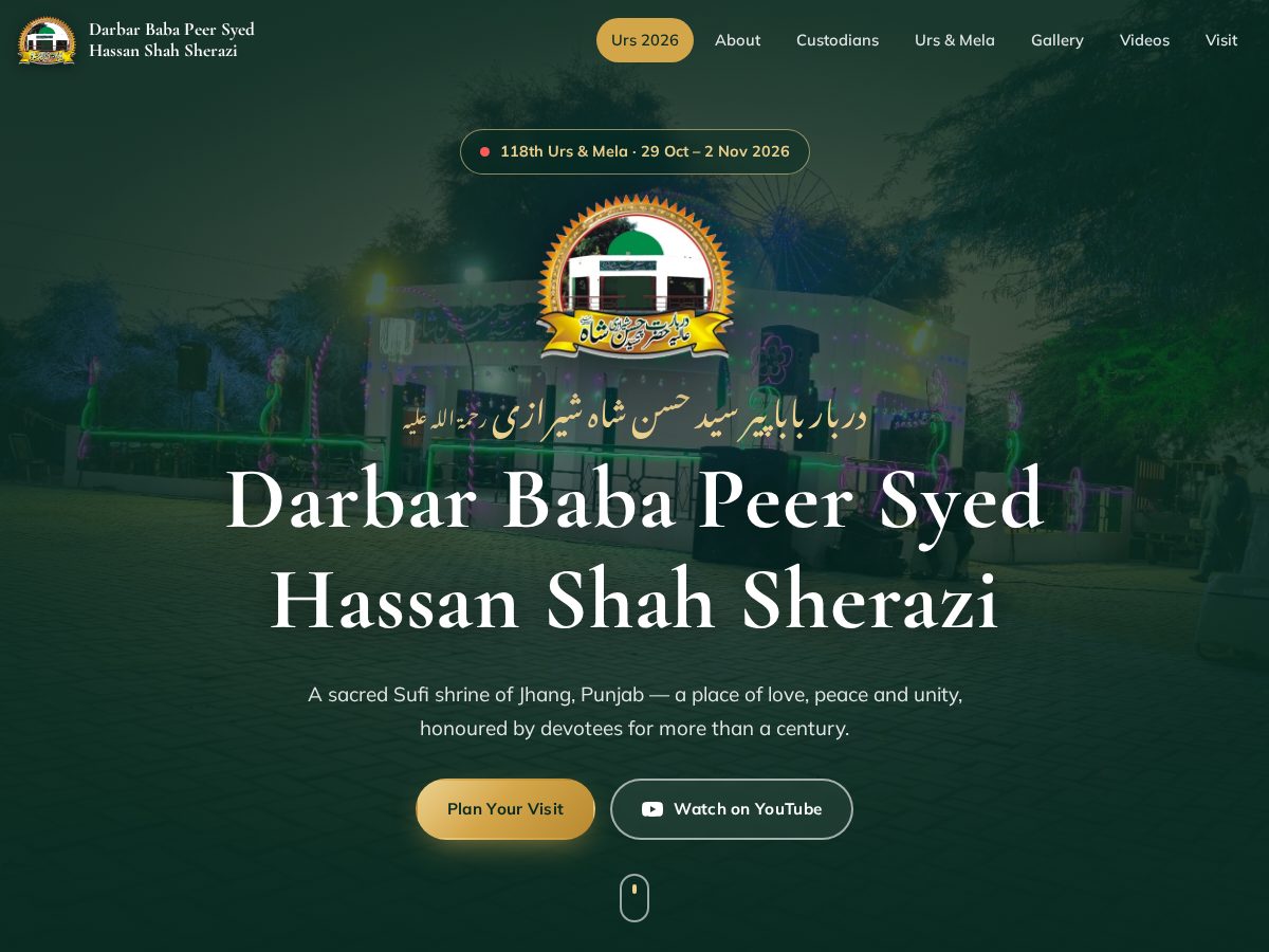 Landing-page snapshot of hassanshahsherazi.com