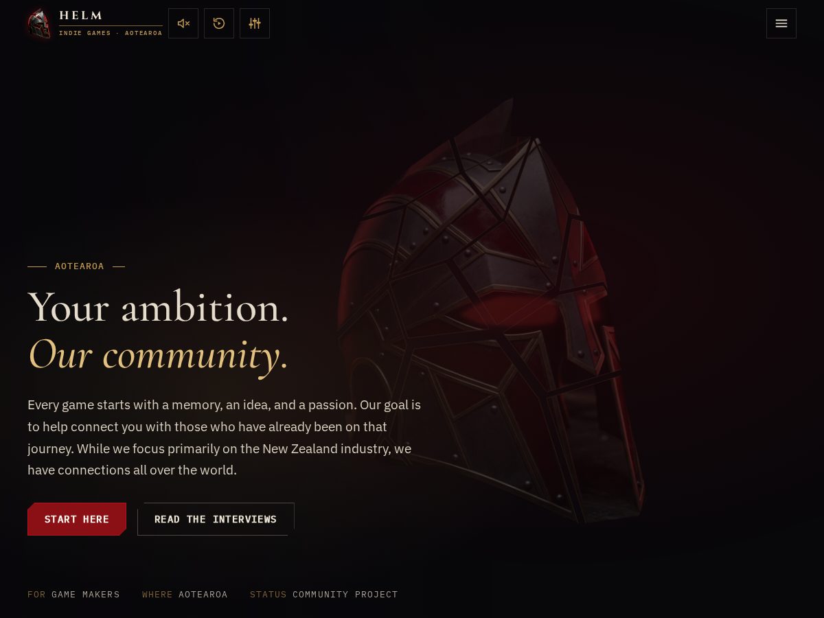 Landing-page snapshot of helm.reviews