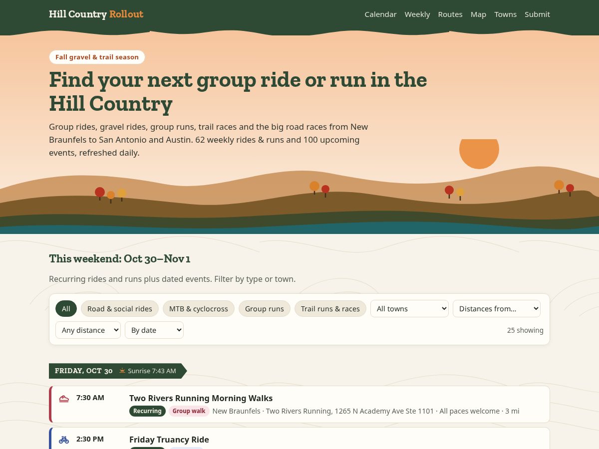 Landing-page snapshot of hillcountryrollout.com