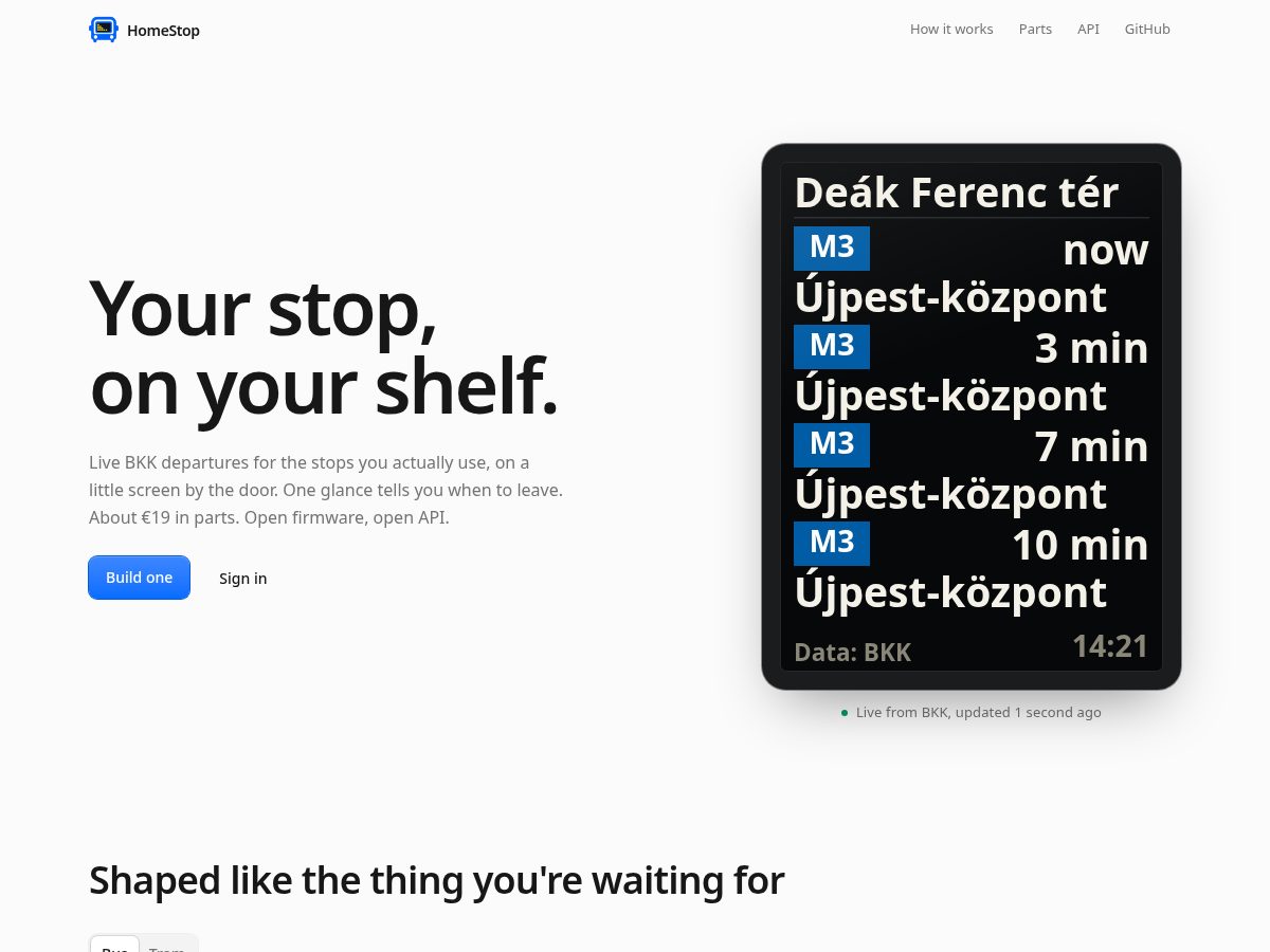 Landing-page snapshot of homestop.dev