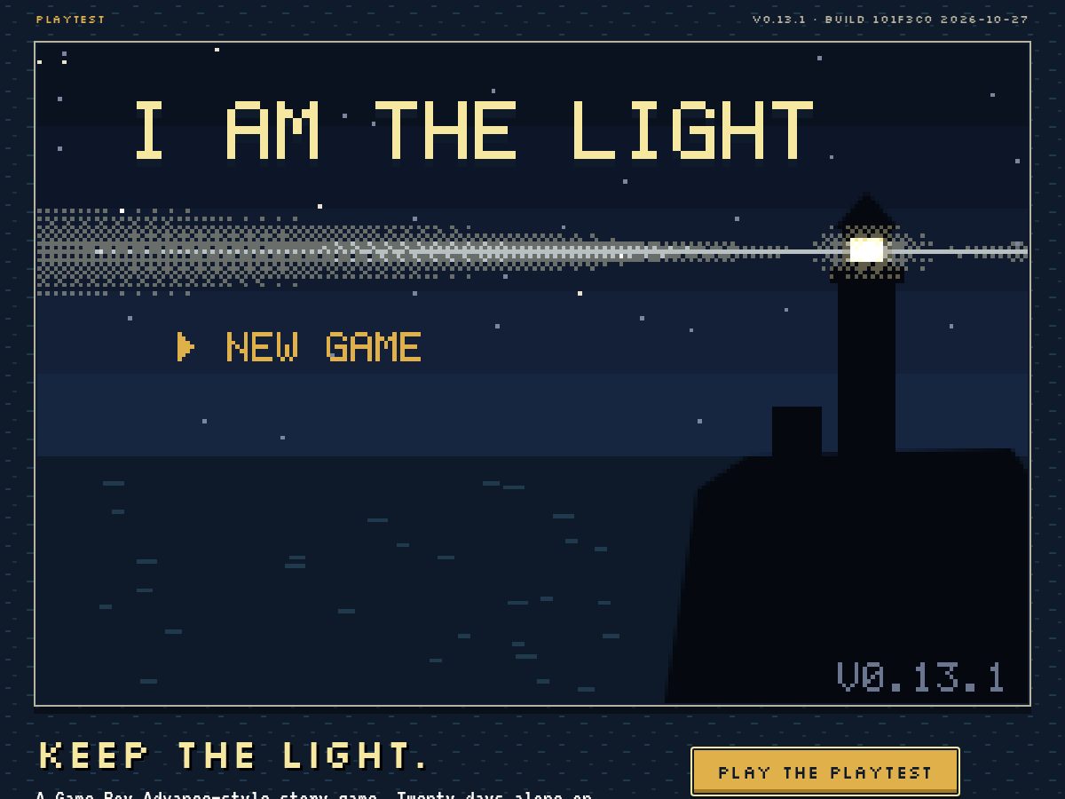 Landing-page snapshot of iamthelightgame.com