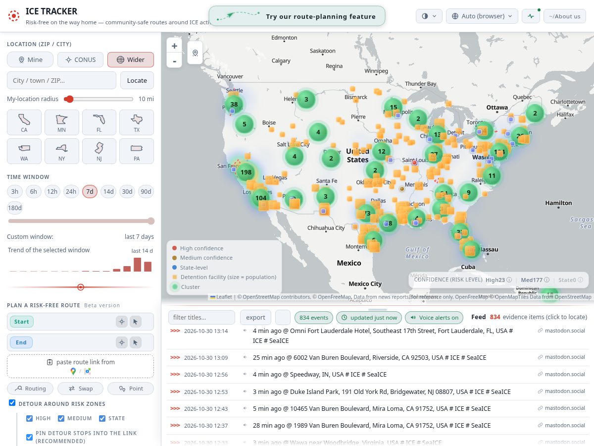 Landing-page snapshot of ice-tracker.net