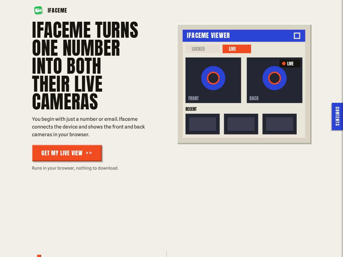 Landing-page snapshot of ifaceme.space