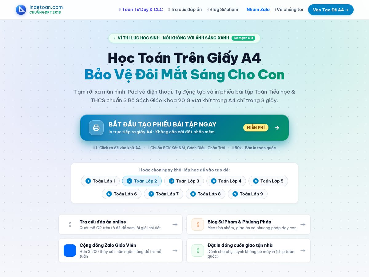 Landing-page snapshot of indetoan.com