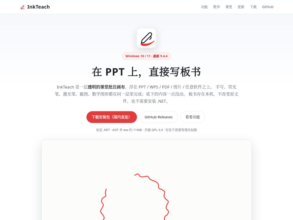 Landing-page snapshot of inkteach.com