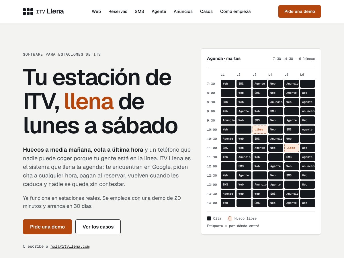 Landing-page snapshot of itvllena.com